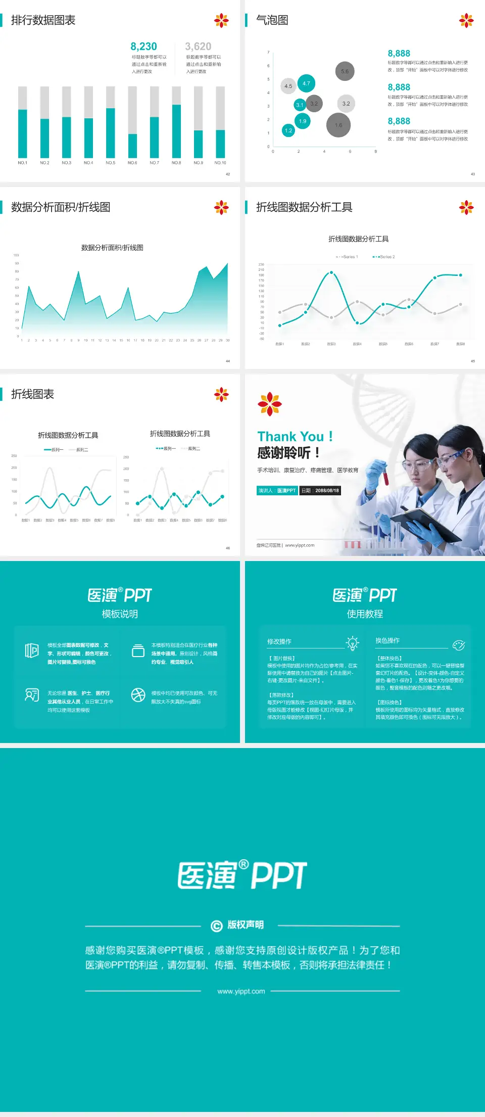 盘锦辽河医院科研成果展示PPT模板4:3格式幻灯片预览图6