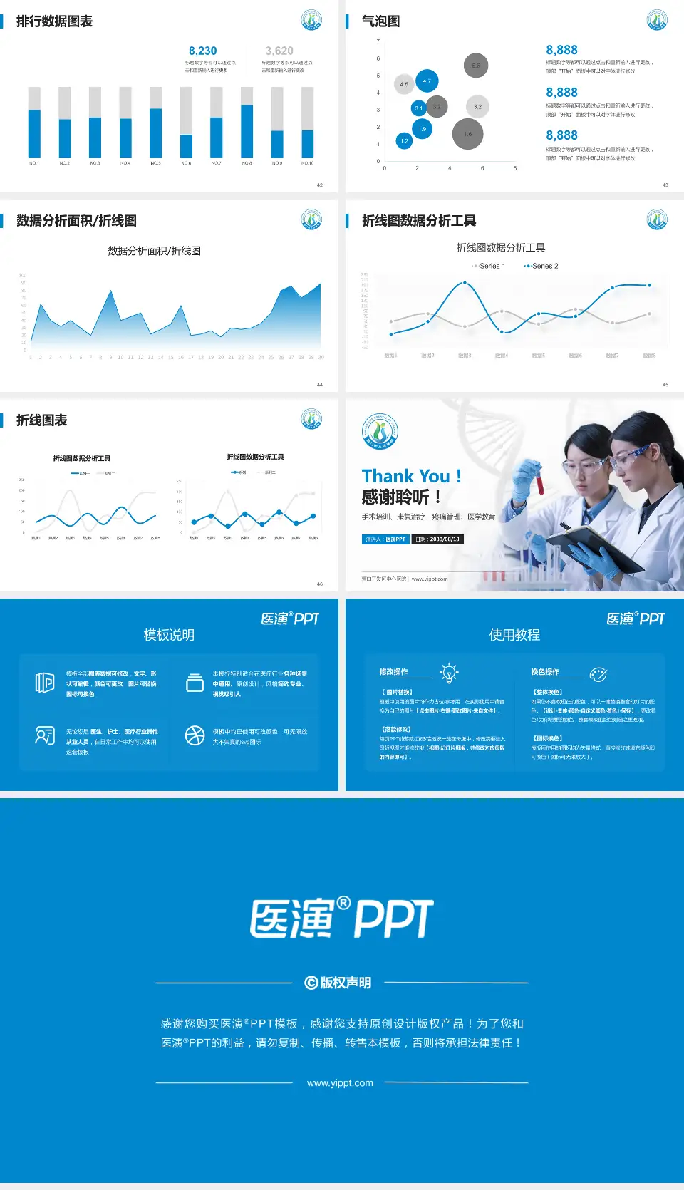 营口开发区中心医院科研成果展示PPT模板16:9格式幻灯片预览图6