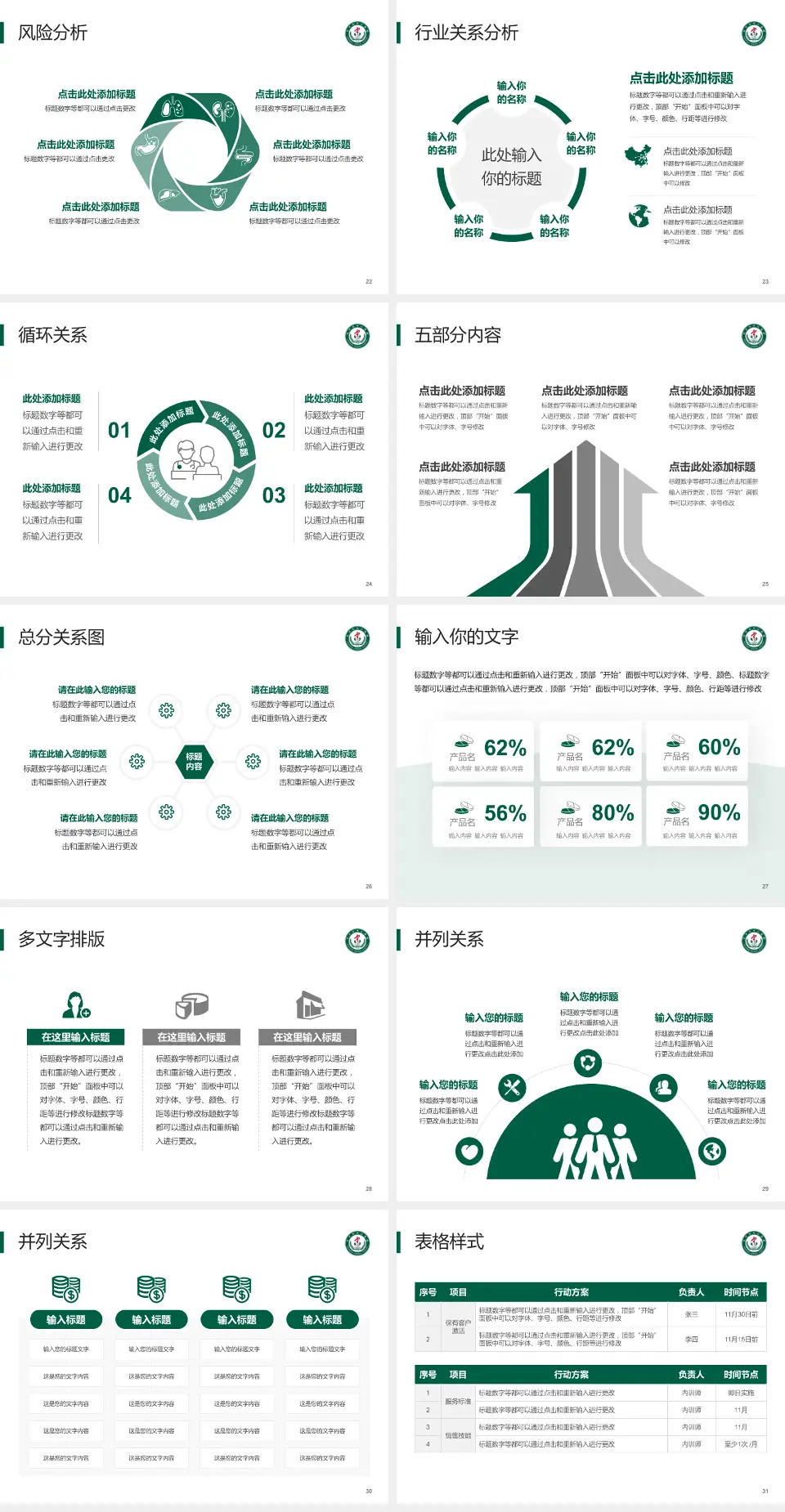 庄河市中心医院科室介绍与推广PPT模板4:3格式幻灯片预览图4