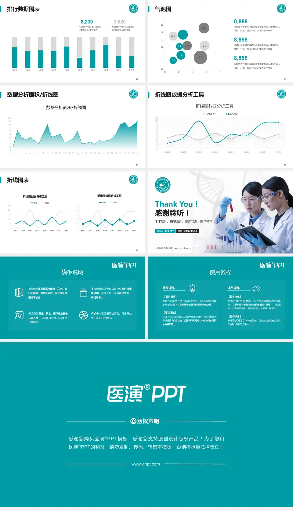 大连瓦房店中医院科研成果展示PPT模板16:9格式幻灯片预览图6