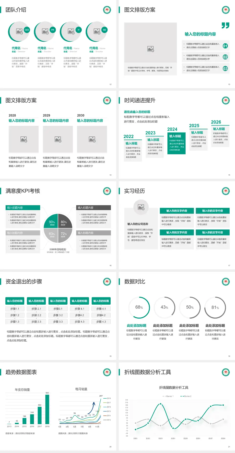 普兰店市中心医院培训与教育PPT模板4:3格式幻灯片预览图3