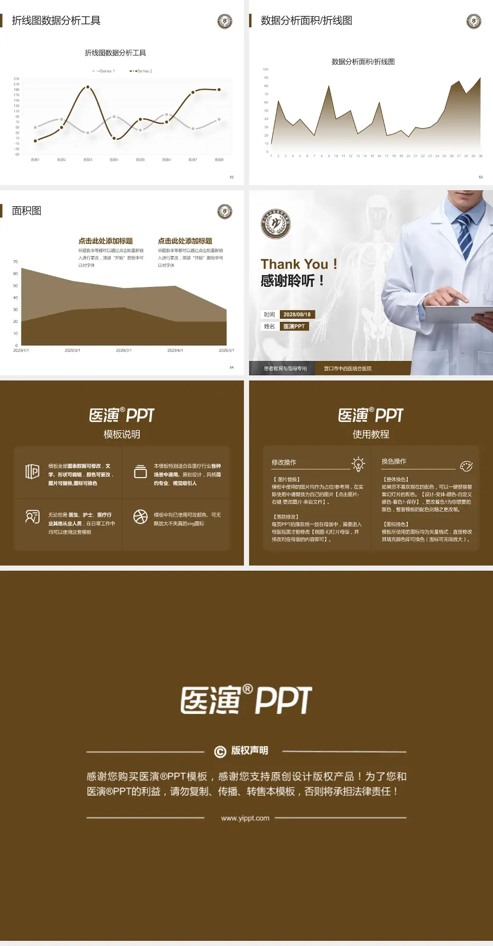 营口市中西医结合医院患者教育与指导PPT模板4:3格式幻灯片预览图7