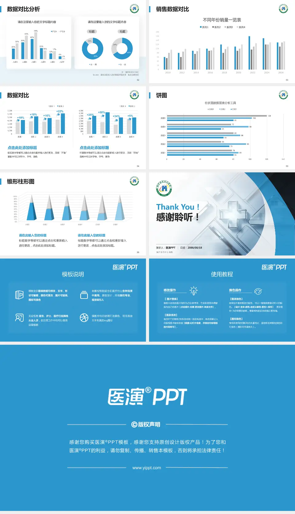 葫芦岛市中心医院医疗行业比赛专用PPT模板16:9格式幻灯片预览图7