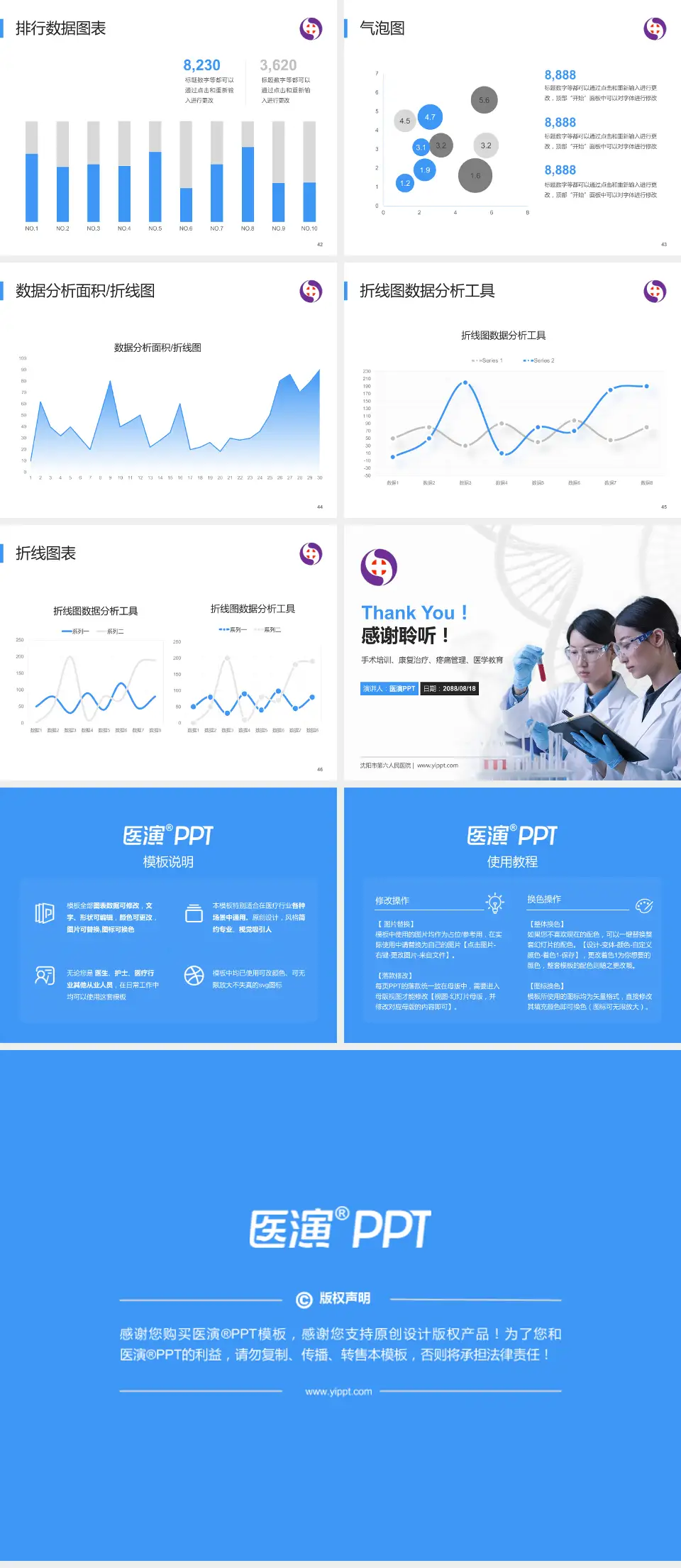 沈阳市第六人民医院科研成果展示PPT模板4:3格式幻灯片预览图6