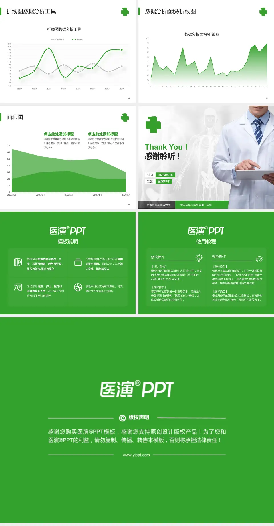 中国医科大学附属第一医院患者教育与指导PPT模板4:3格式幻灯片预览图7