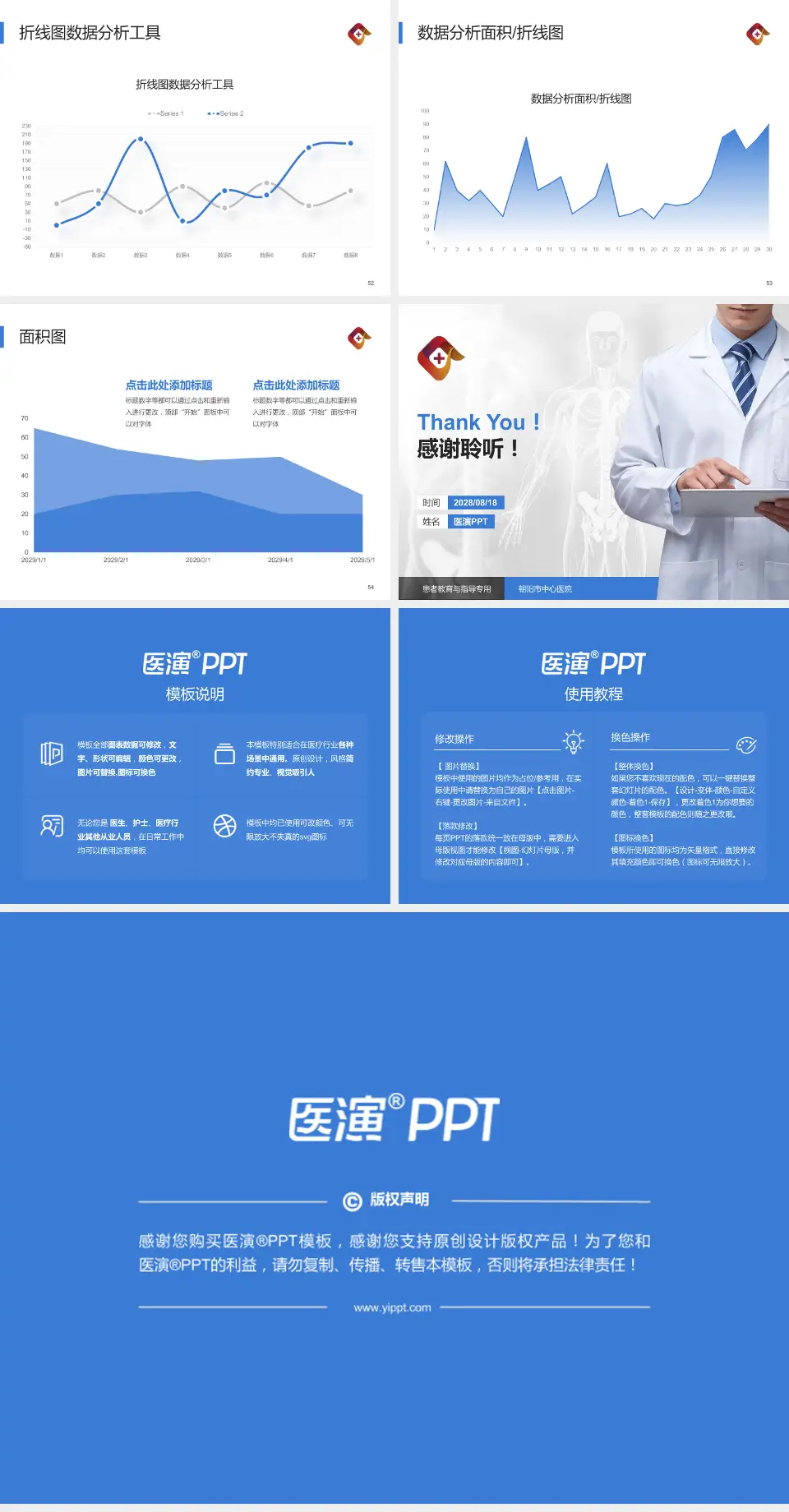 朝阳市中心医院患者教育与指导PPT模板4:3格式幻灯片预览图7