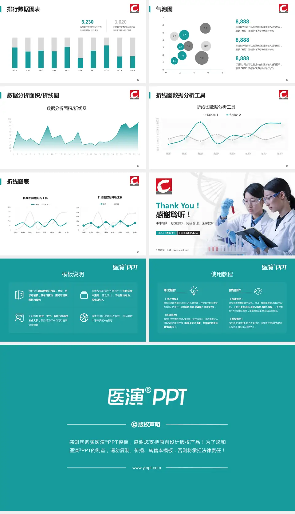 丹东市第一医院科研成果展示PPT模板16:9格式幻灯片预览图6