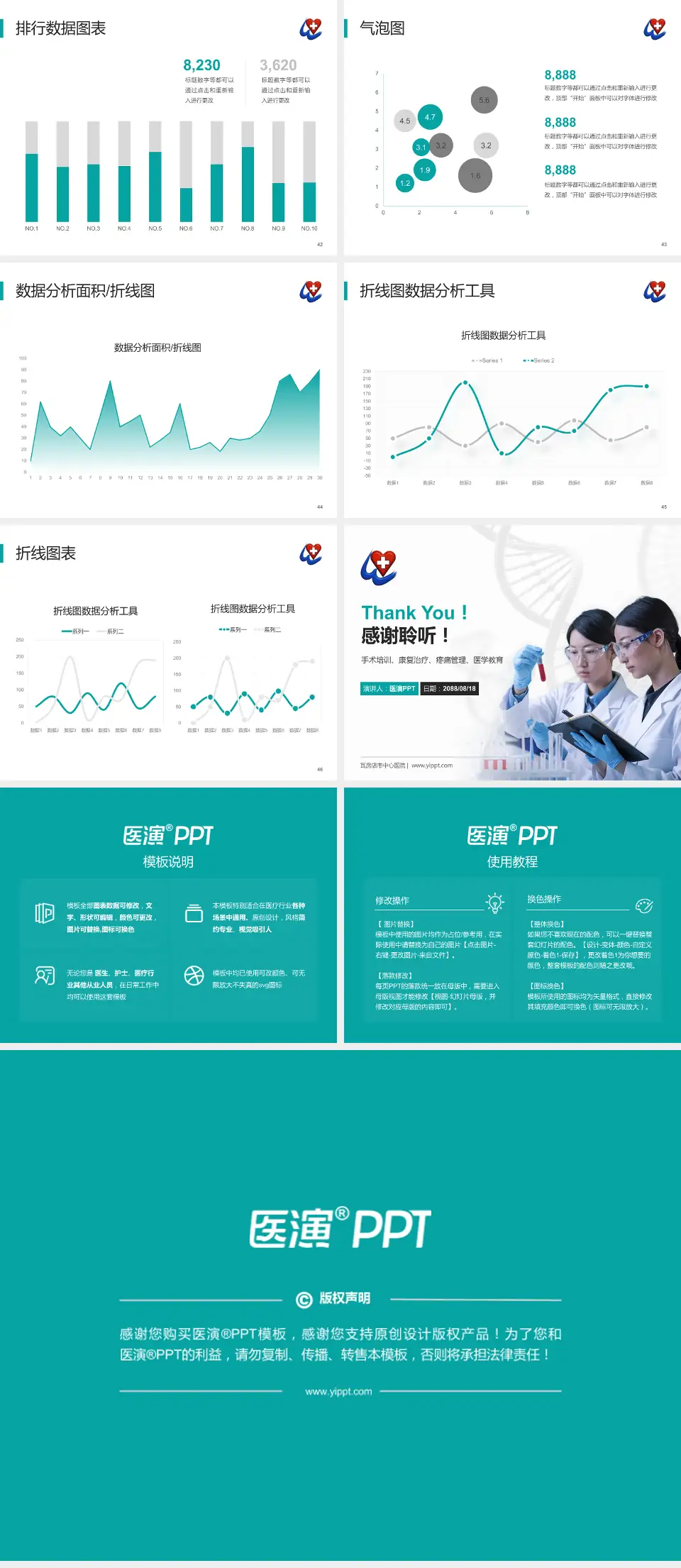 瓦房店市中心医院科研成果展示PPT模板4:3格式幻灯片预览图6