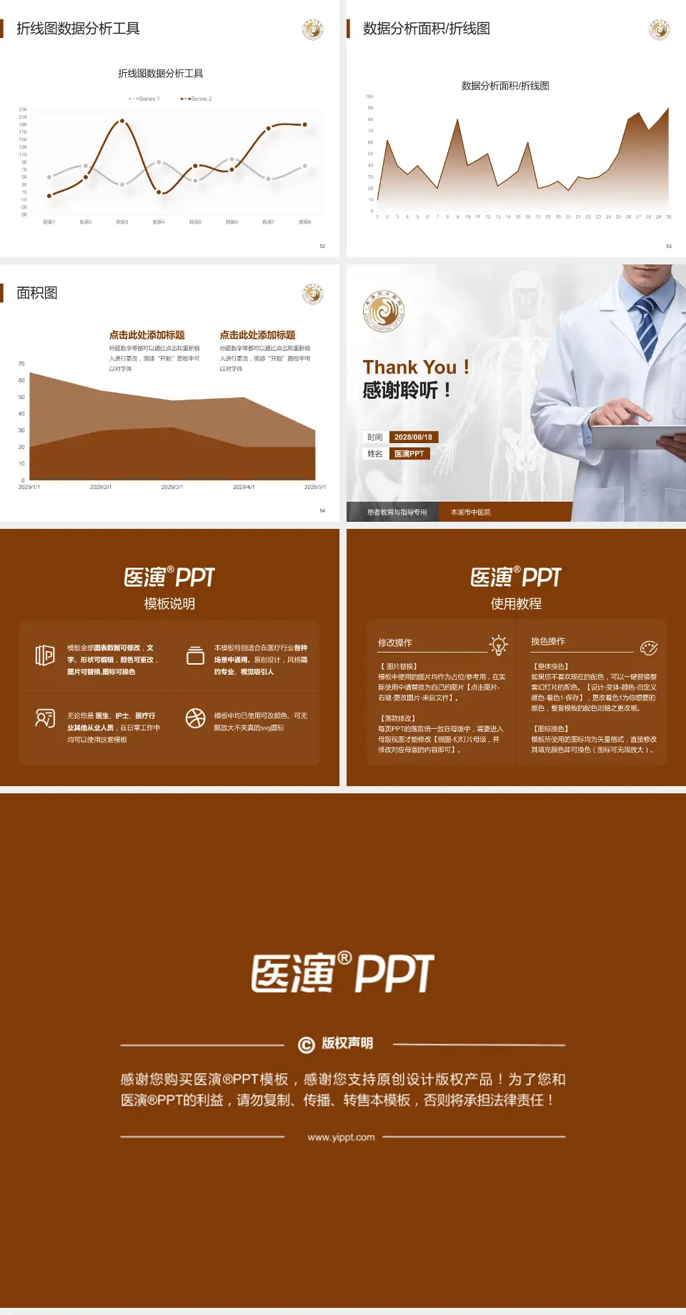 本溪市中医院患者教育与指导PPT模板4:3格式幻灯片预览图7