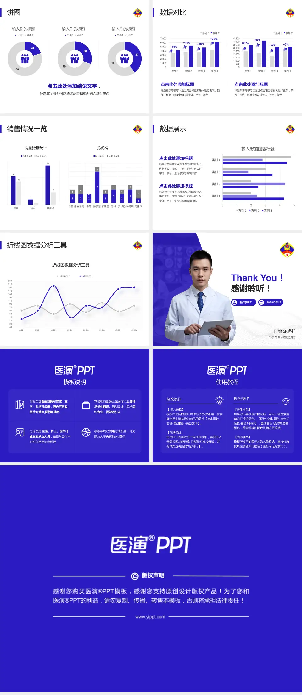北京军区总医院分院病例分享与讨论PPT模板4:3格式幻灯片预览图4