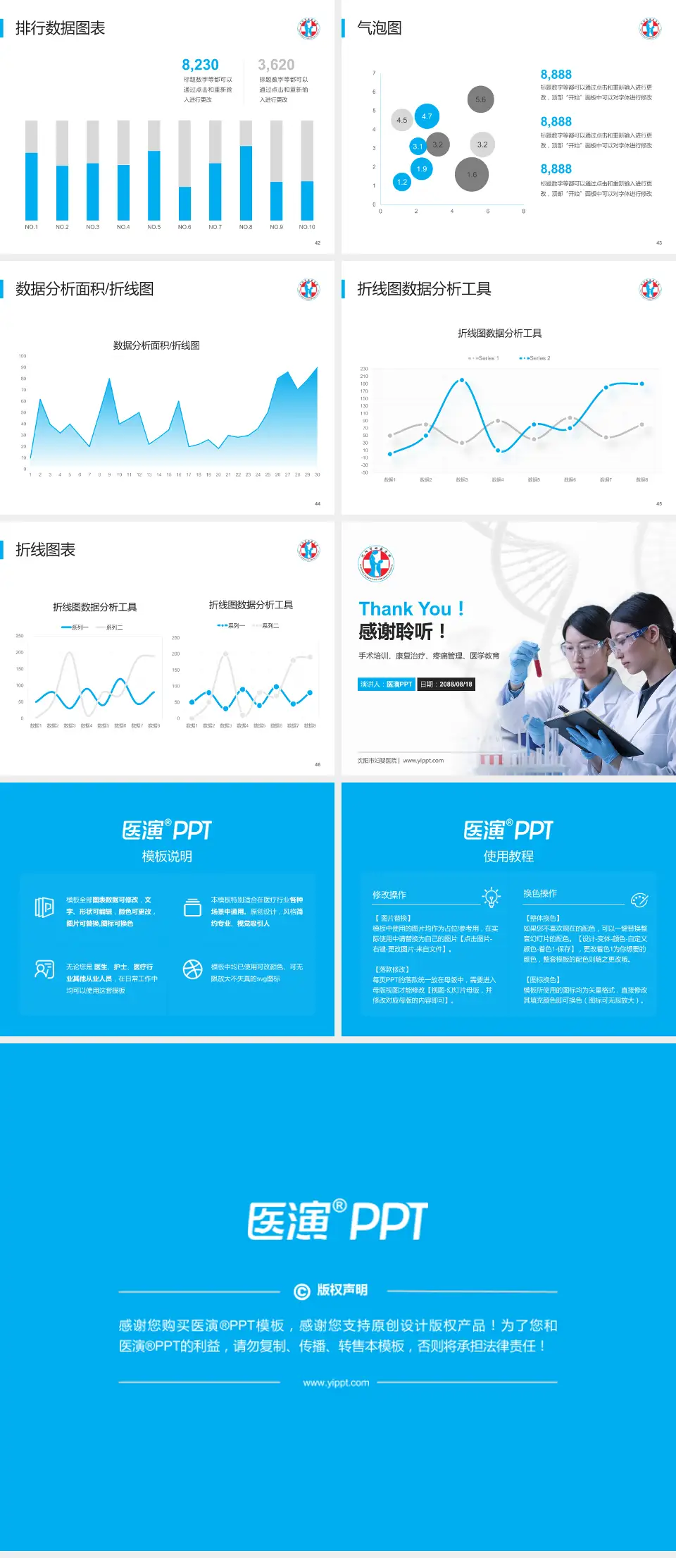 沈阳市妇婴医院科研成果展示PPT模板4:3格式幻灯片预览图6