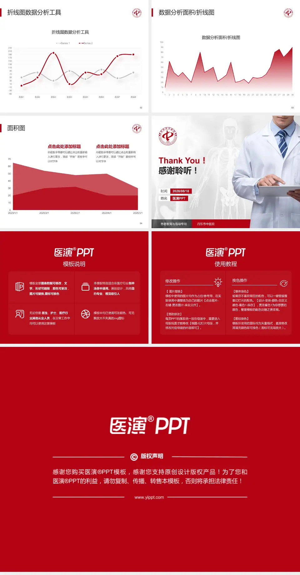 丹东市中医院患者教育与指导PPT模板4:3格式幻灯片预览图7