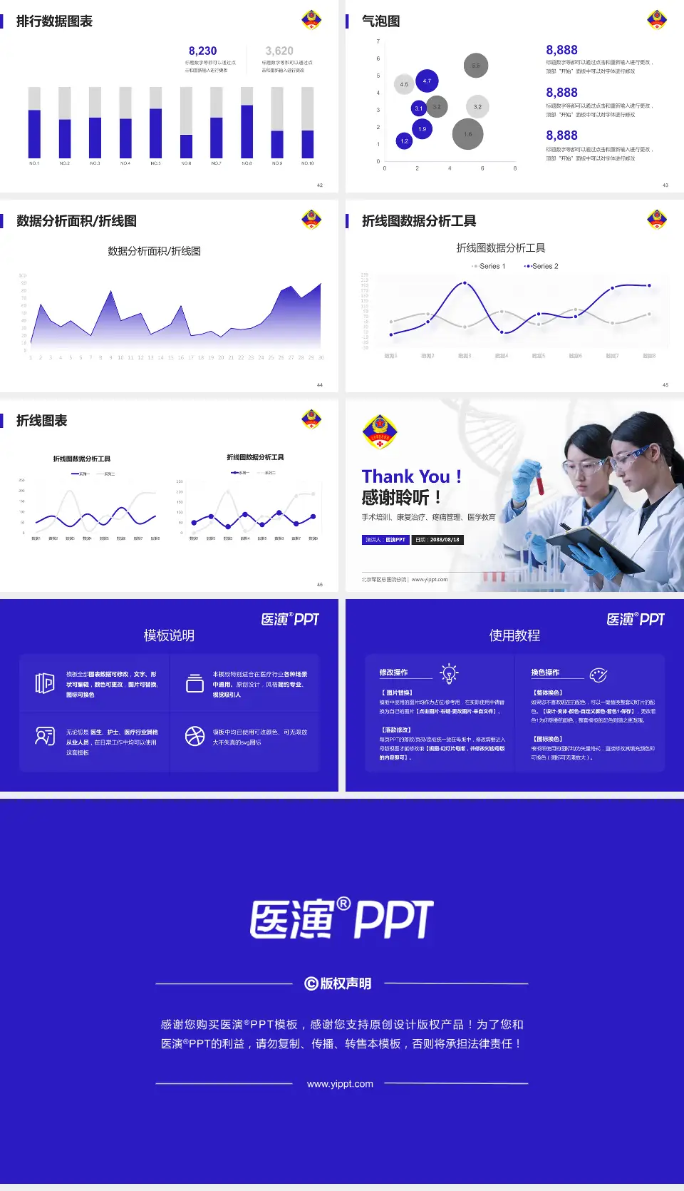 北京军区总医院分院科研成果展示PPT模板16:9格式幻灯片预览图6