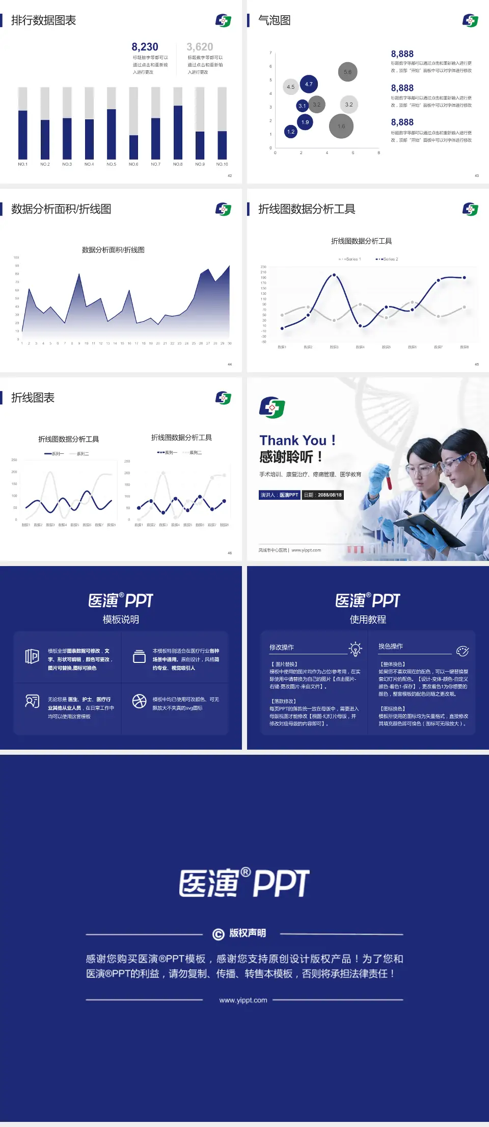 凤城市中心医院科研成果展示PPT模板4:3格式幻灯片预览图6