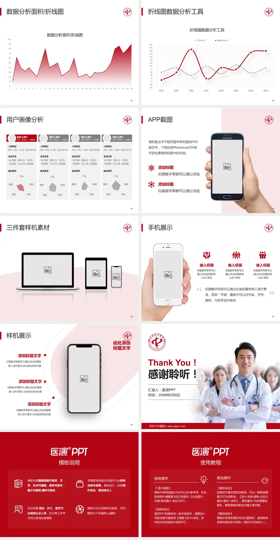 丹东市中医院科室介绍与推广PPT模板4:3格式幻灯片预览图6