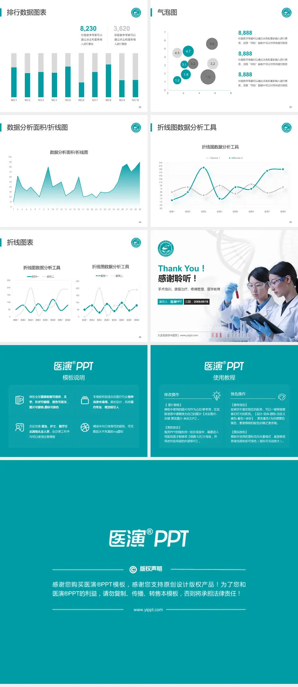 大连瓦房店中医院科研成果展示PPT模板4:3格式幻灯片预览图6