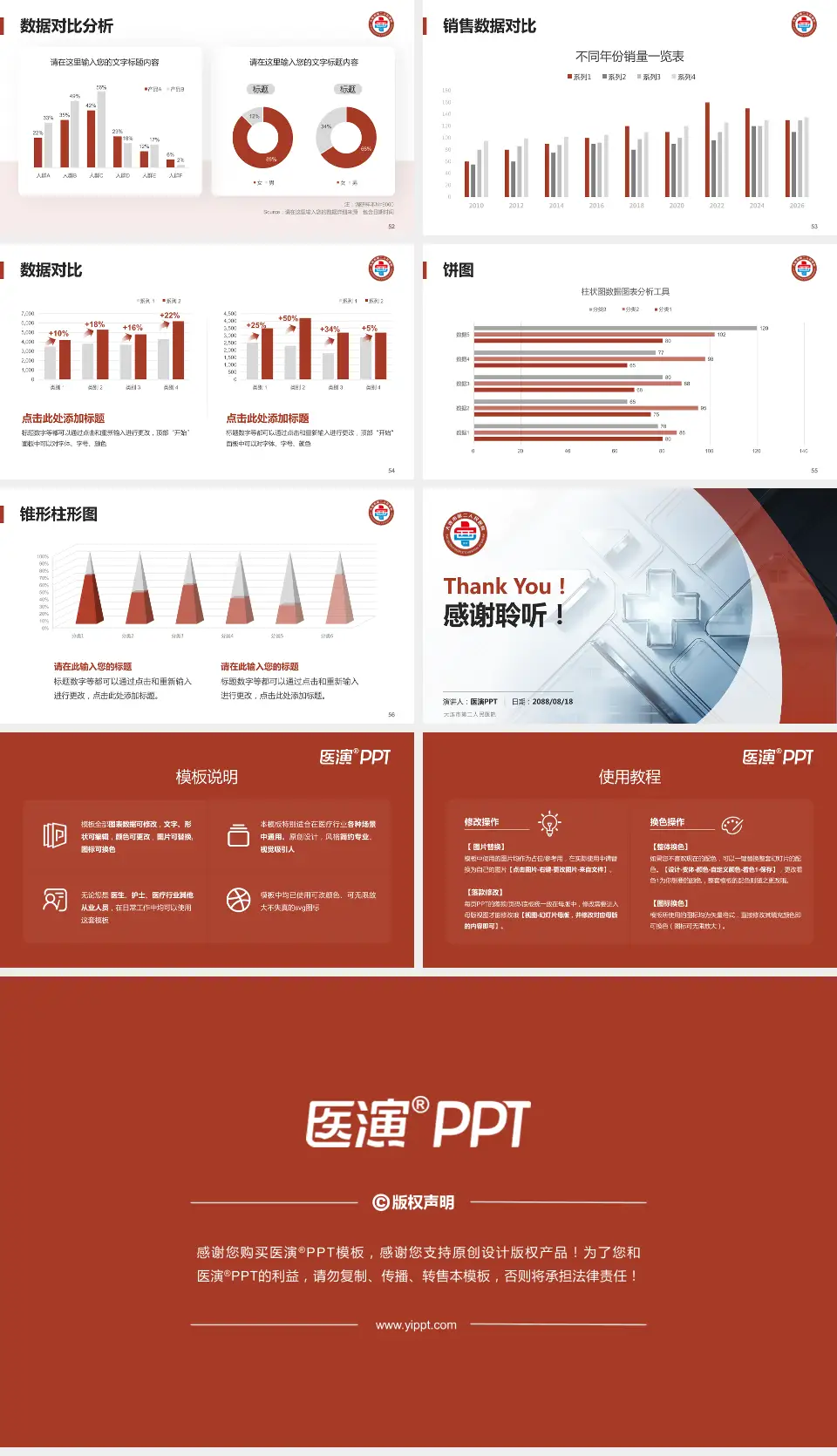 大连市第二人民医院医疗行业比赛专用PPT模板16:9格式幻灯片预览图7