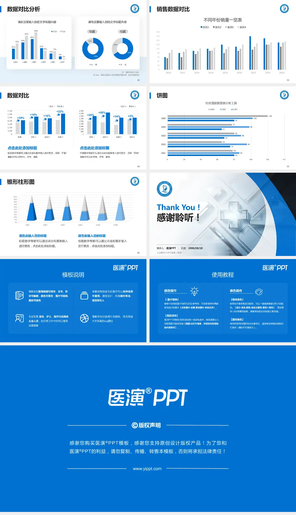 大连医科大学附属第二医院医疗行业比赛专用PPT模板16:9格式幻灯片预览图7