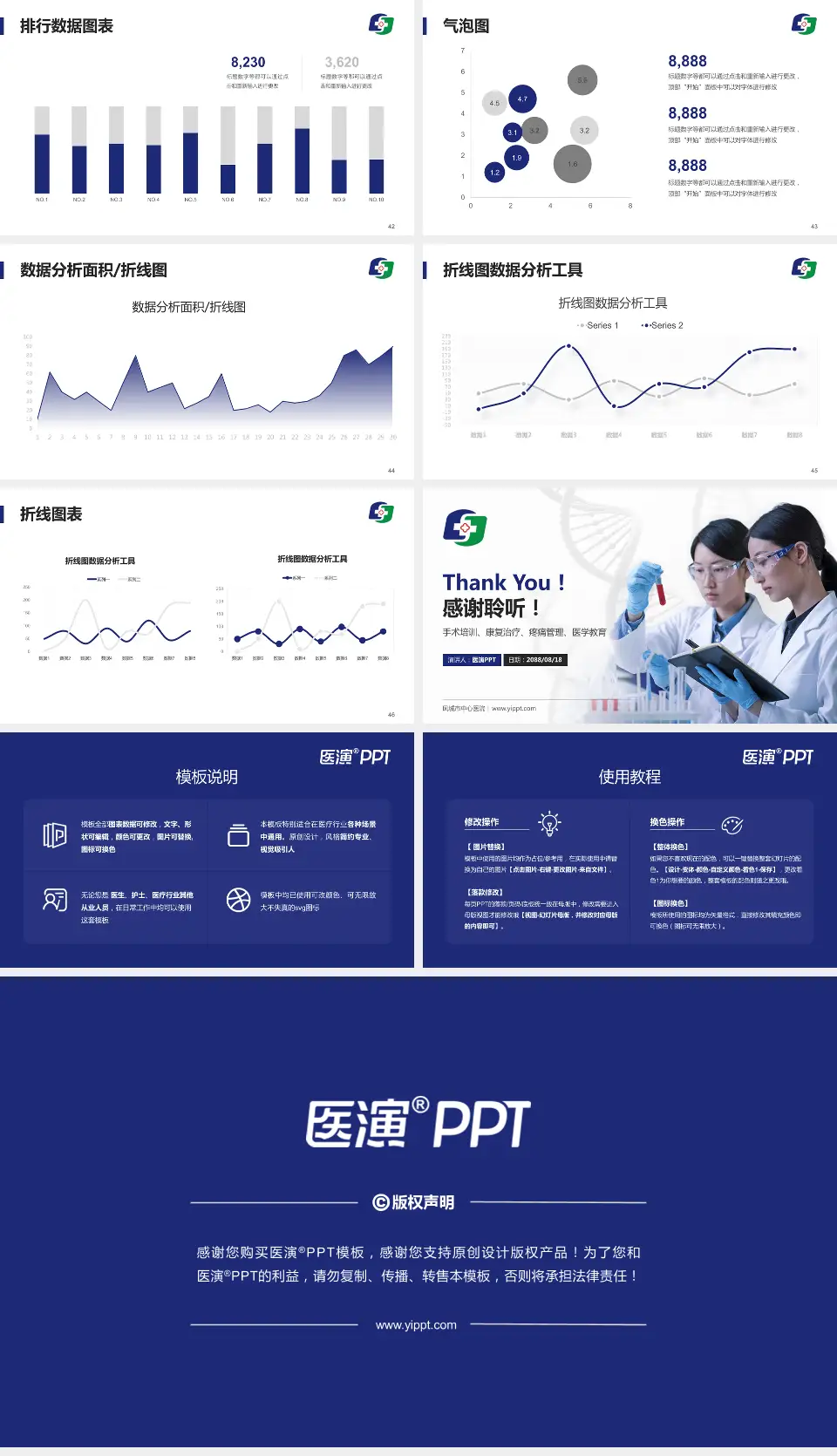 凤城市中心医院科研成果展示PPT模板16:9格式幻灯片预览图6