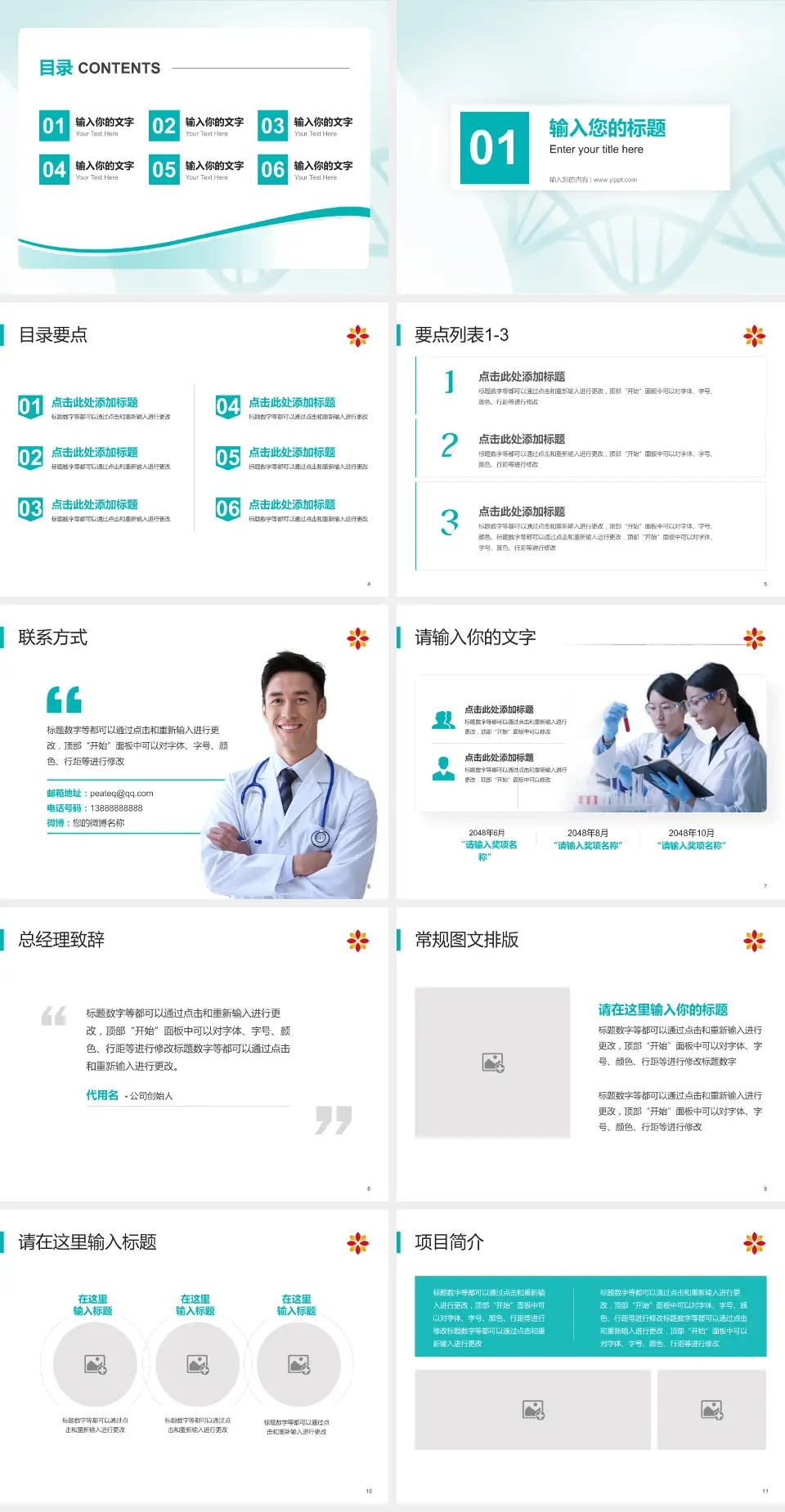 盘锦辽河医院项目申请与汇报PPT模板4:3格式幻灯片预览图2