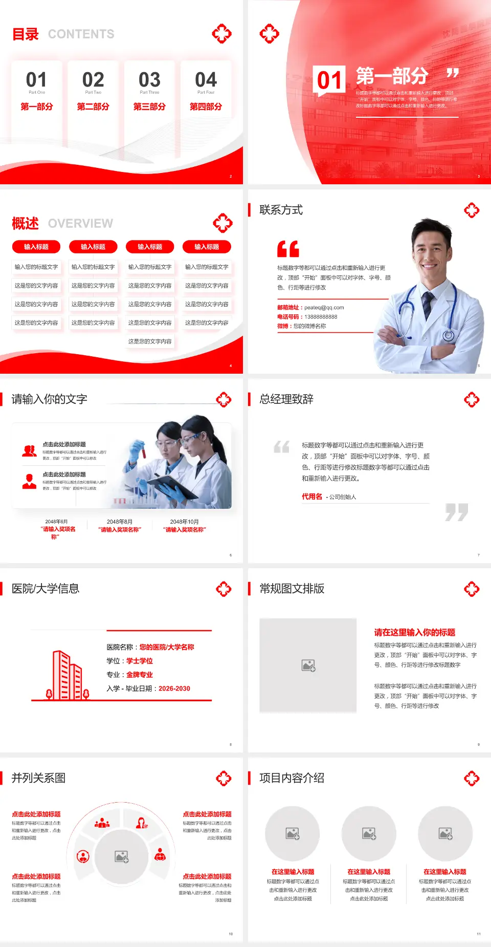 沈阳医学院附属第二医院会议与研讨会PPT模板4:3格式幻灯片预览图2