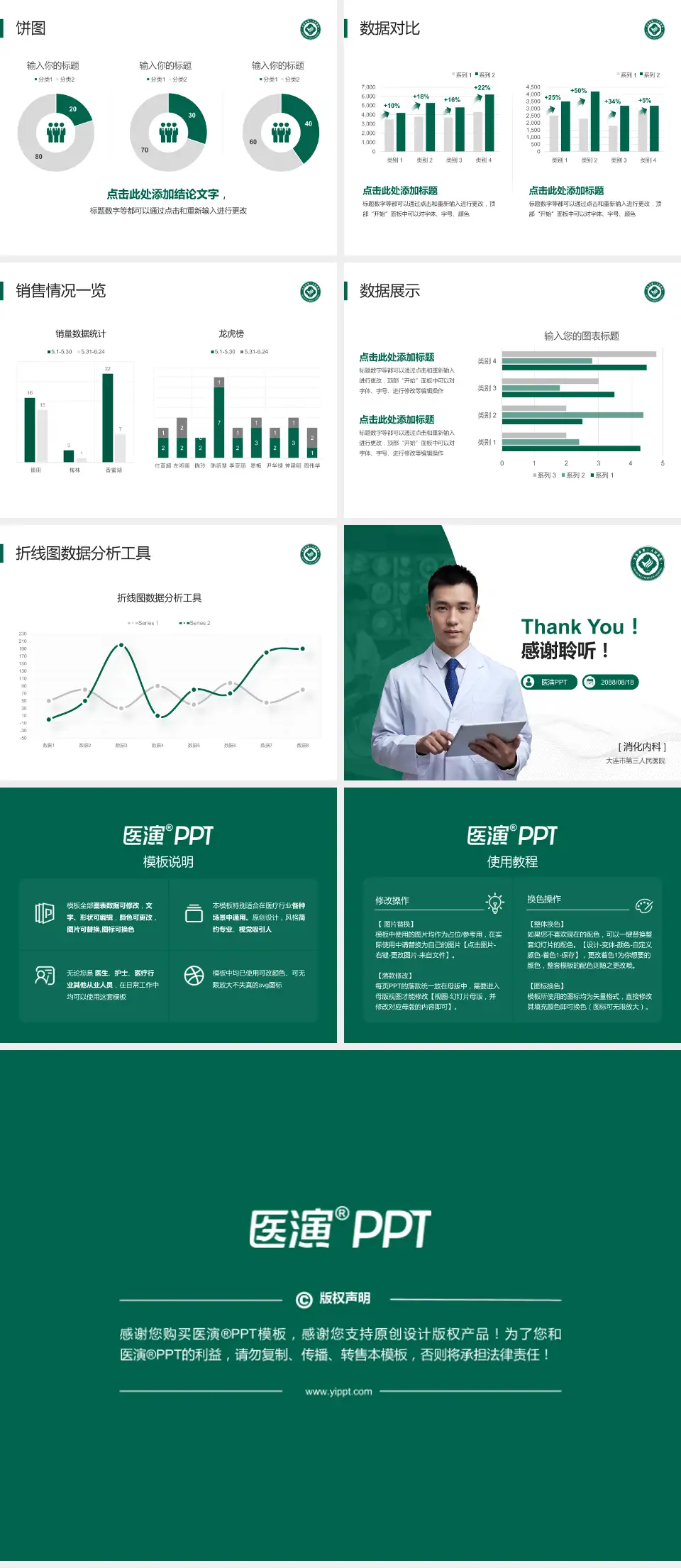 大连市第三人民医院病例分享与讨论PPT模板4:3格式幻灯片预览图4