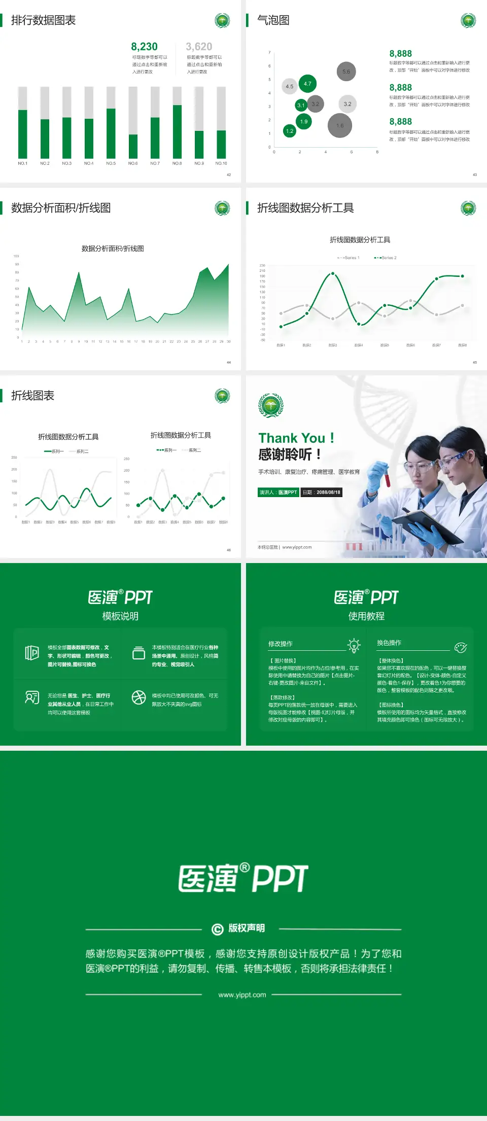 本钢总医院科研成果展示PPT模板4:3格式幻灯片预览图6