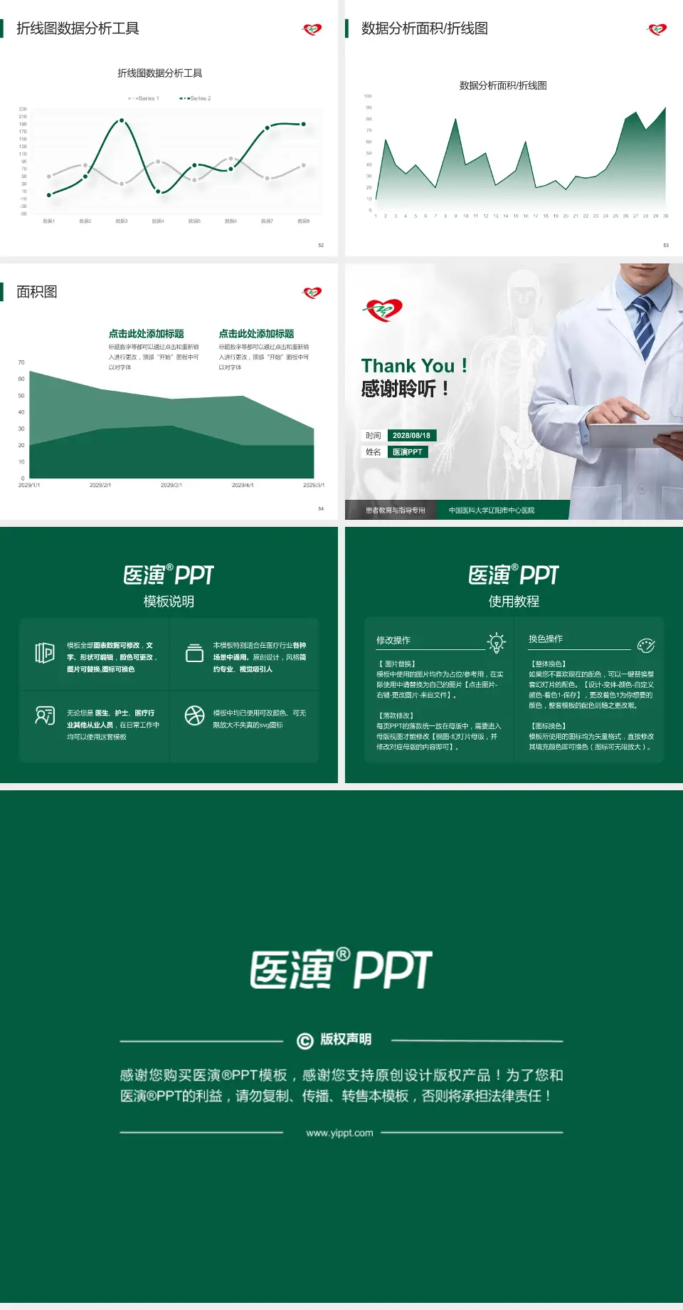 中国医科大学辽阳市中心医院患者教育与指导PPT模板4:3格式幻灯片预览图7