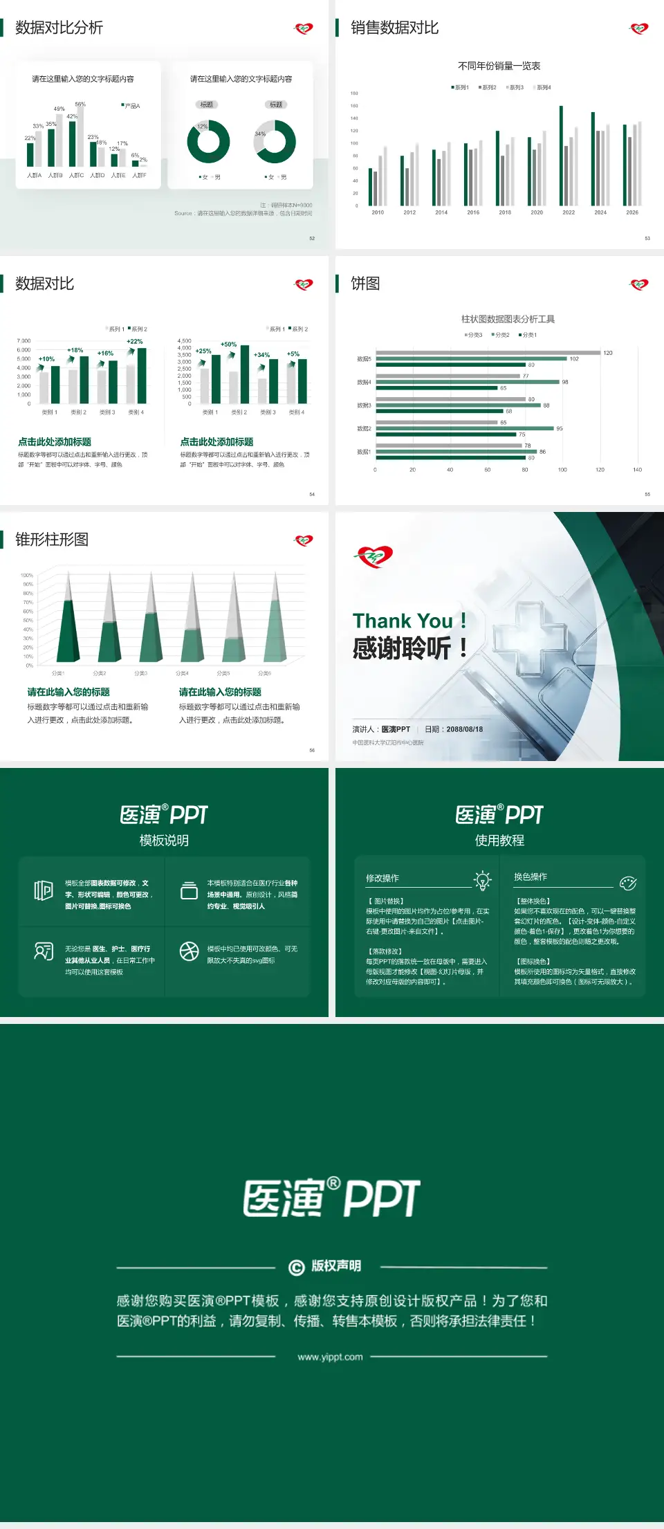 中国医科大学辽阳市中心医院医疗行业比赛专用PPT模板4:3格式幻灯片预览图7