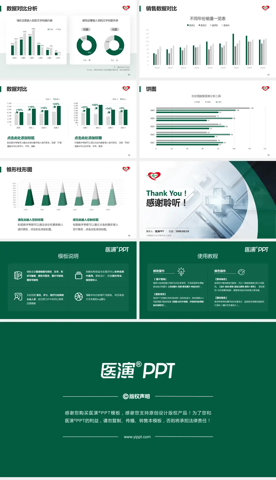 中国医科大学辽阳市中心医院医疗行业比赛专用PPT模板16:9格式幻灯片预览图7