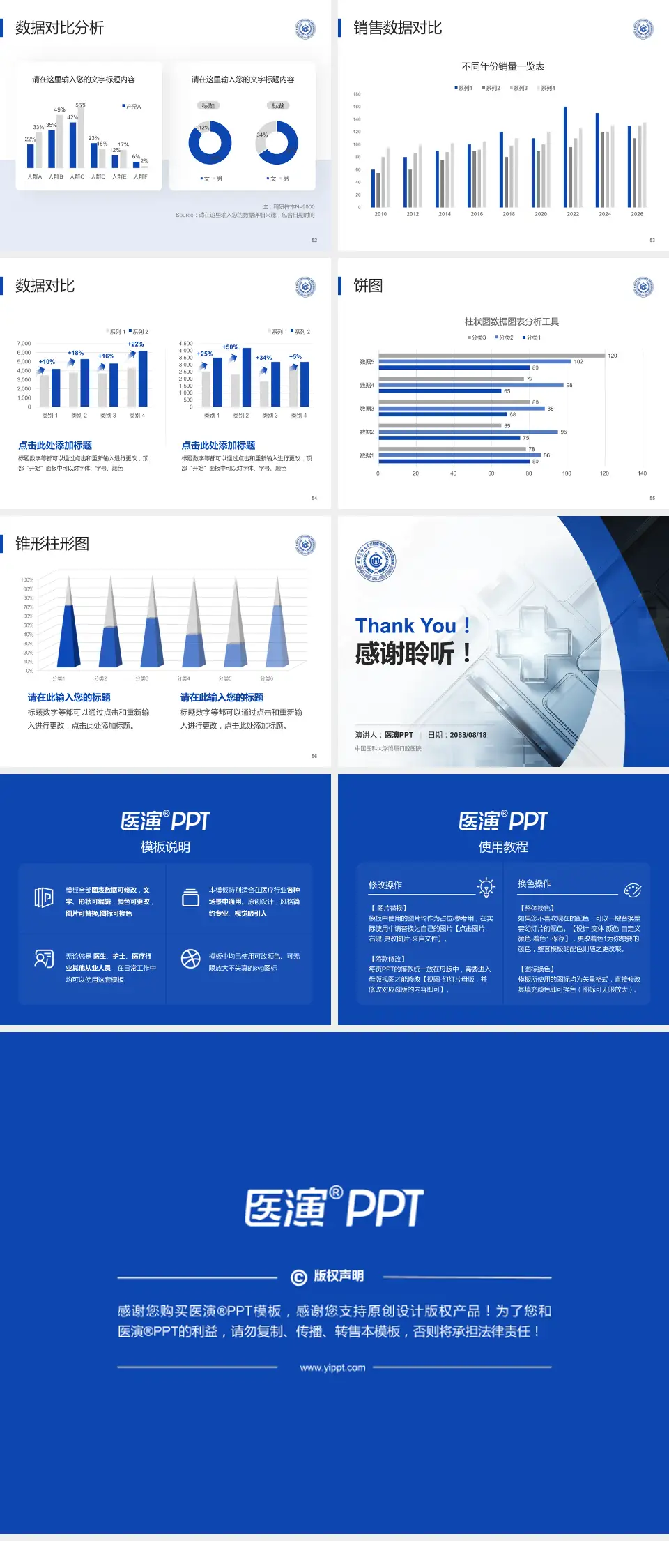 中国医科大学附属口腔医院医疗行业比赛专用PPT模板4:3格式幻灯片预览图7