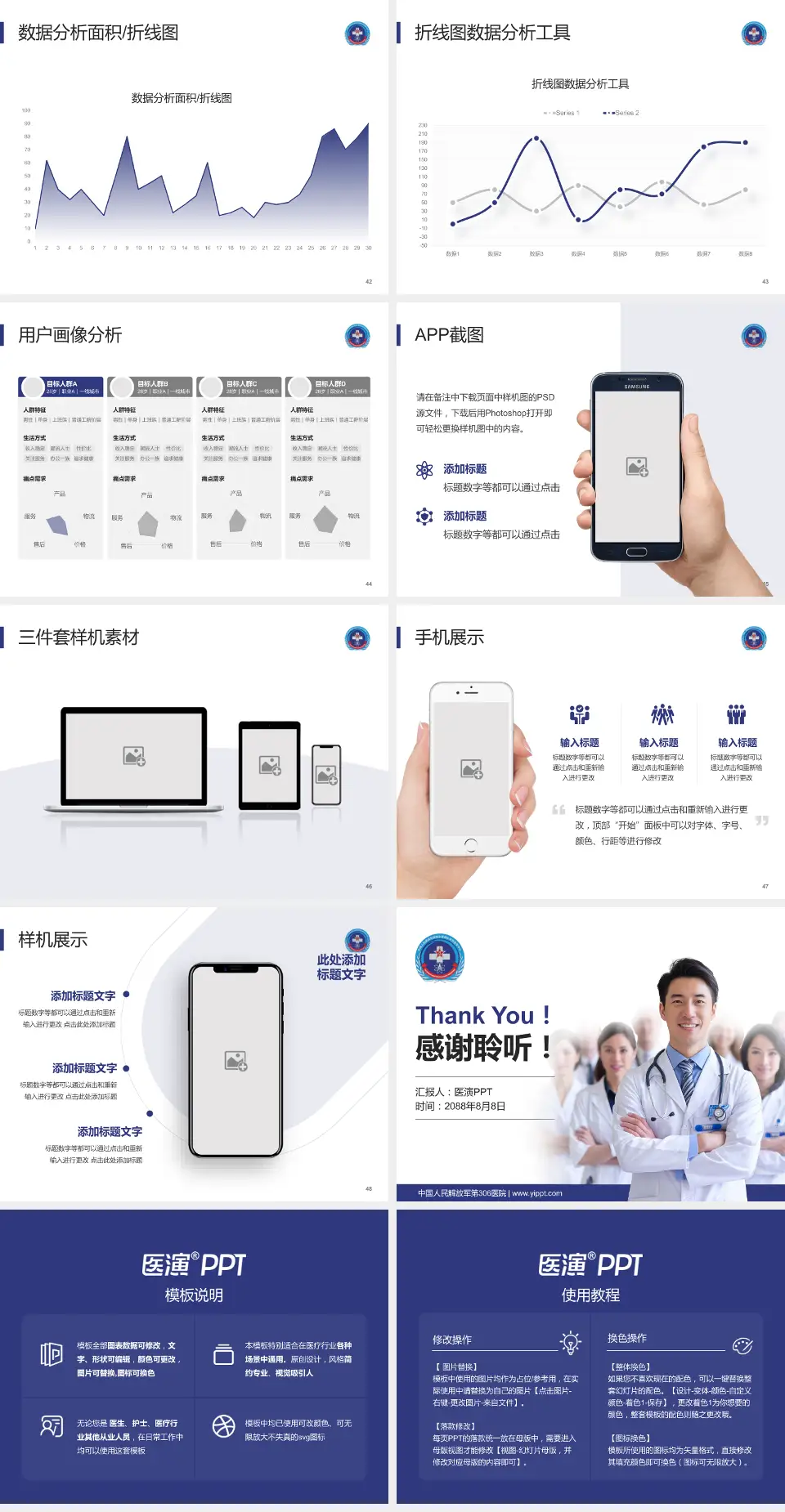 中国人民解放军第306医院科室介绍与推广PPT模板4:3格式幻灯片预览图6