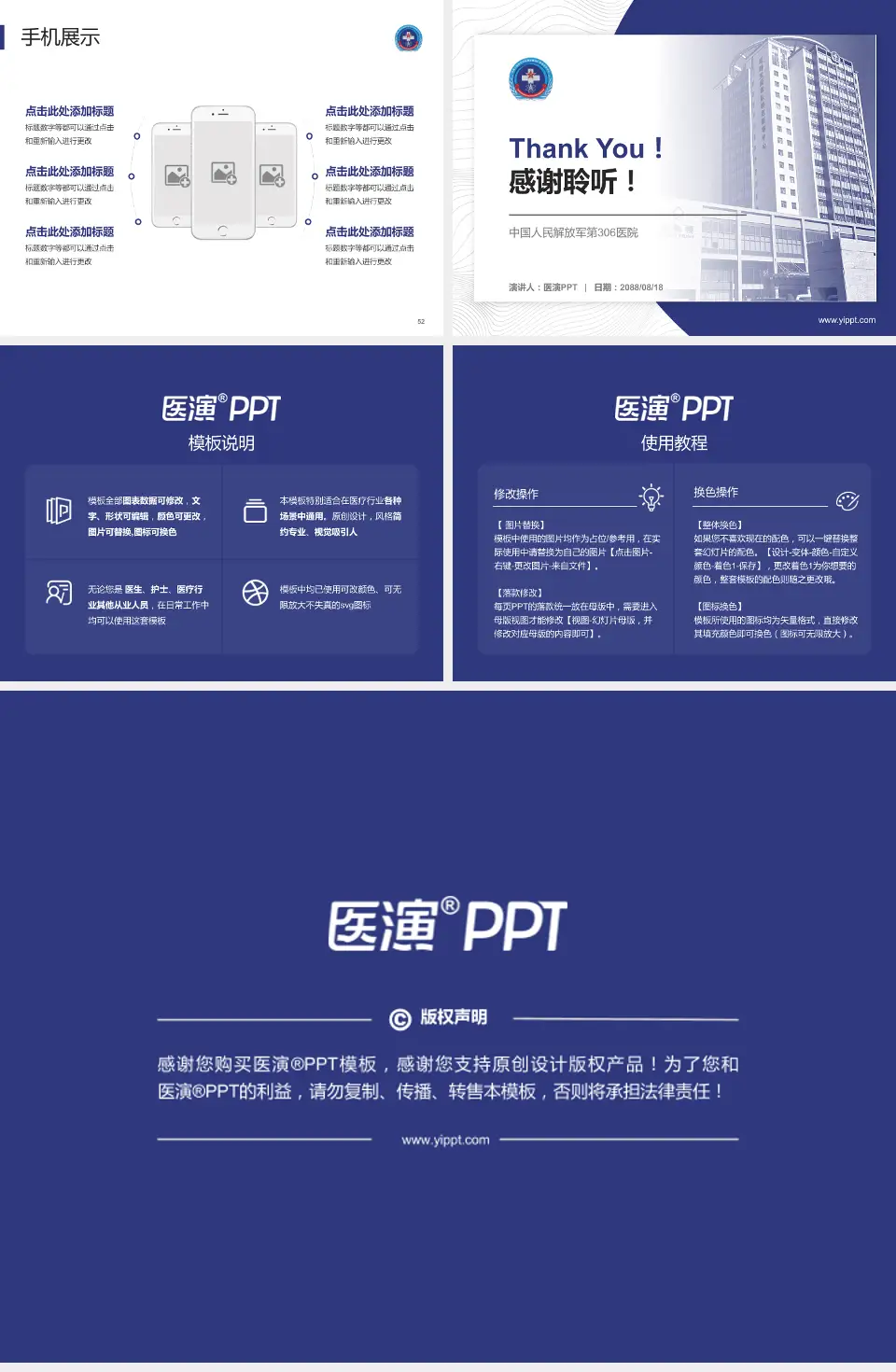 中国人民解放军第306医院医院管理报告PPT模板4:3格式幻灯片预览图7